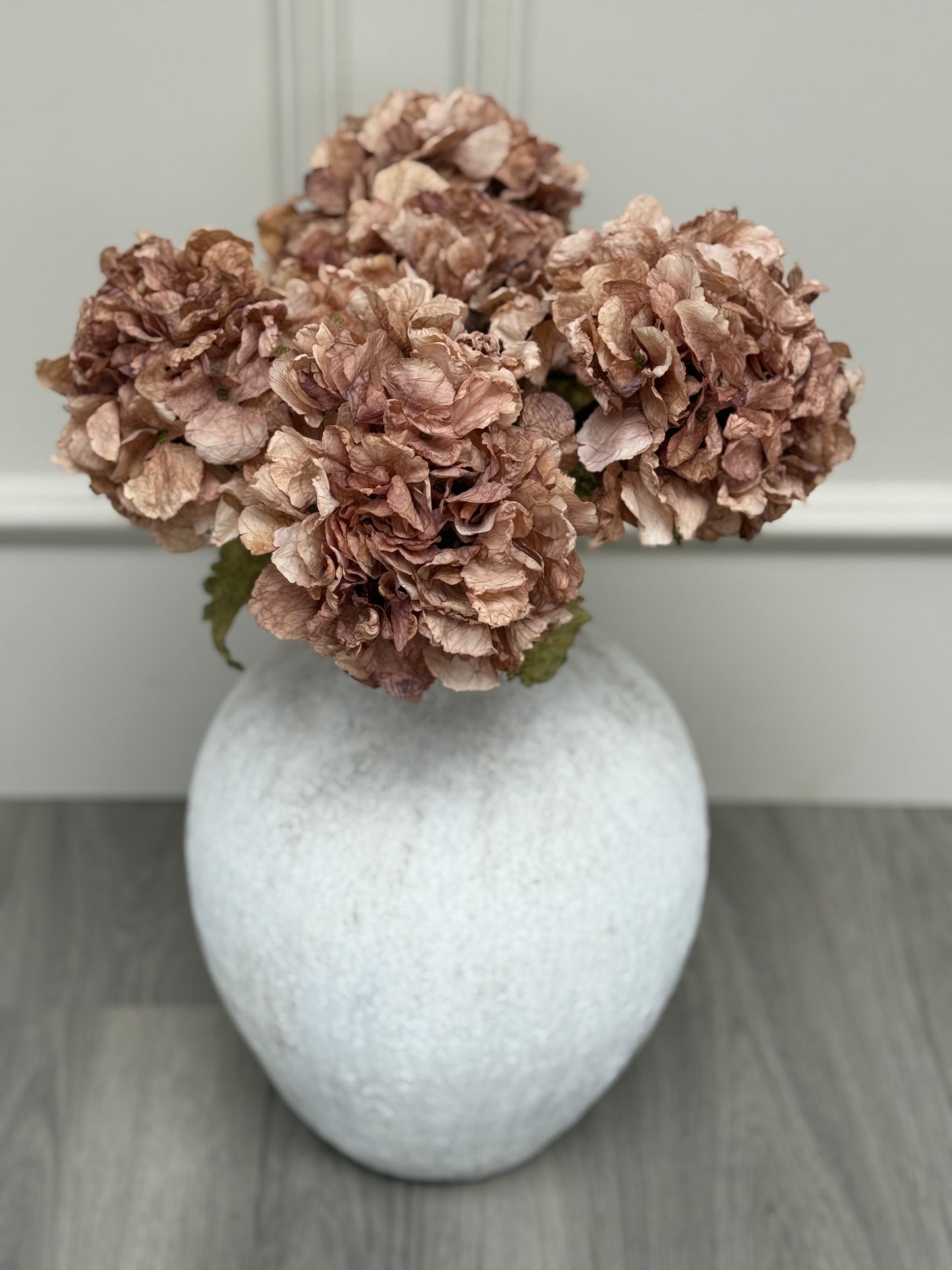 Cappuccino Dried Ruffle Faux Hydrangea