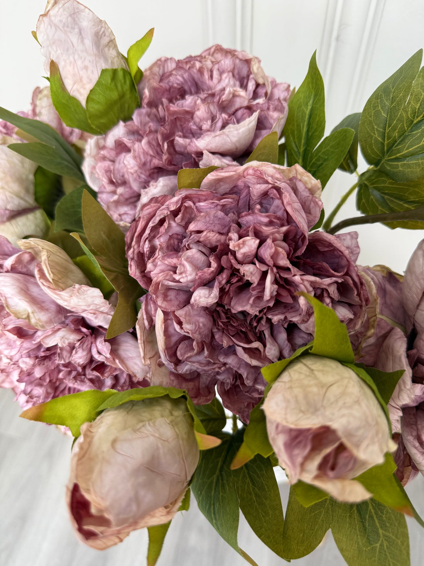 Vintage Mauve Faux Open Peony Bunch