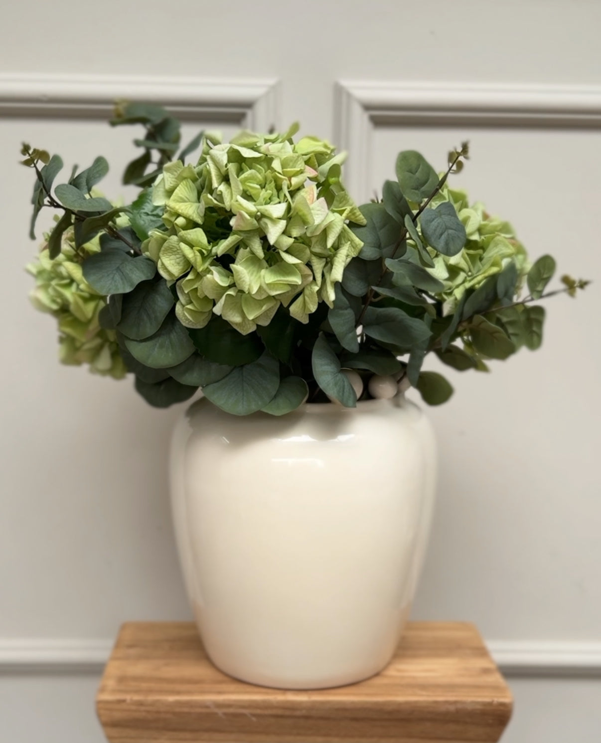 Green Hydrangea and Eucalyptus Bunch