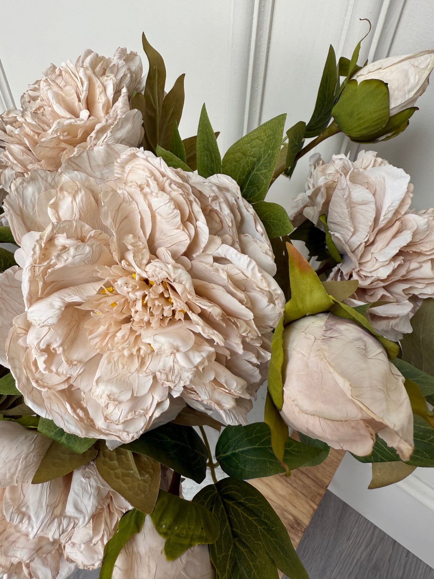 Oyster Faux Open Peony Bunch