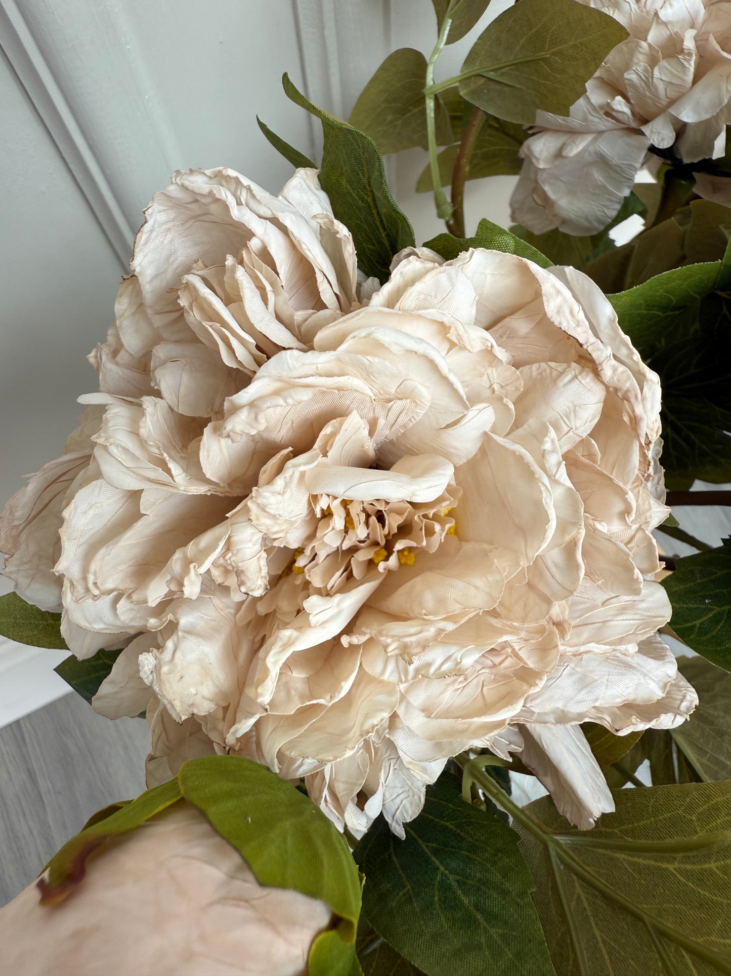 Oyster Faux Open Peony Bunch