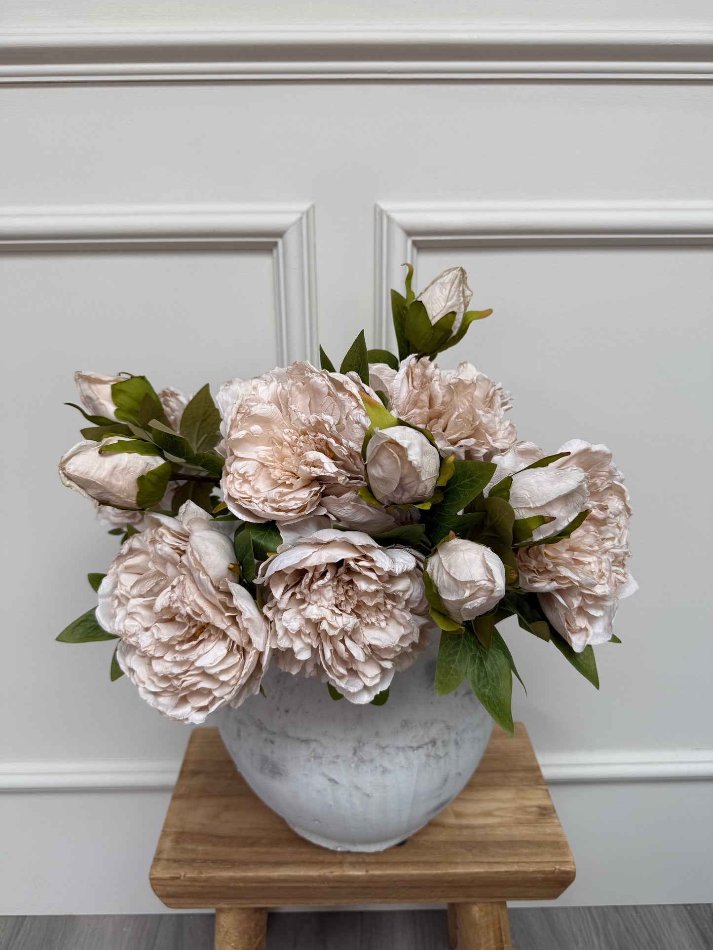 Oyster Faux Open Peony Bunch
