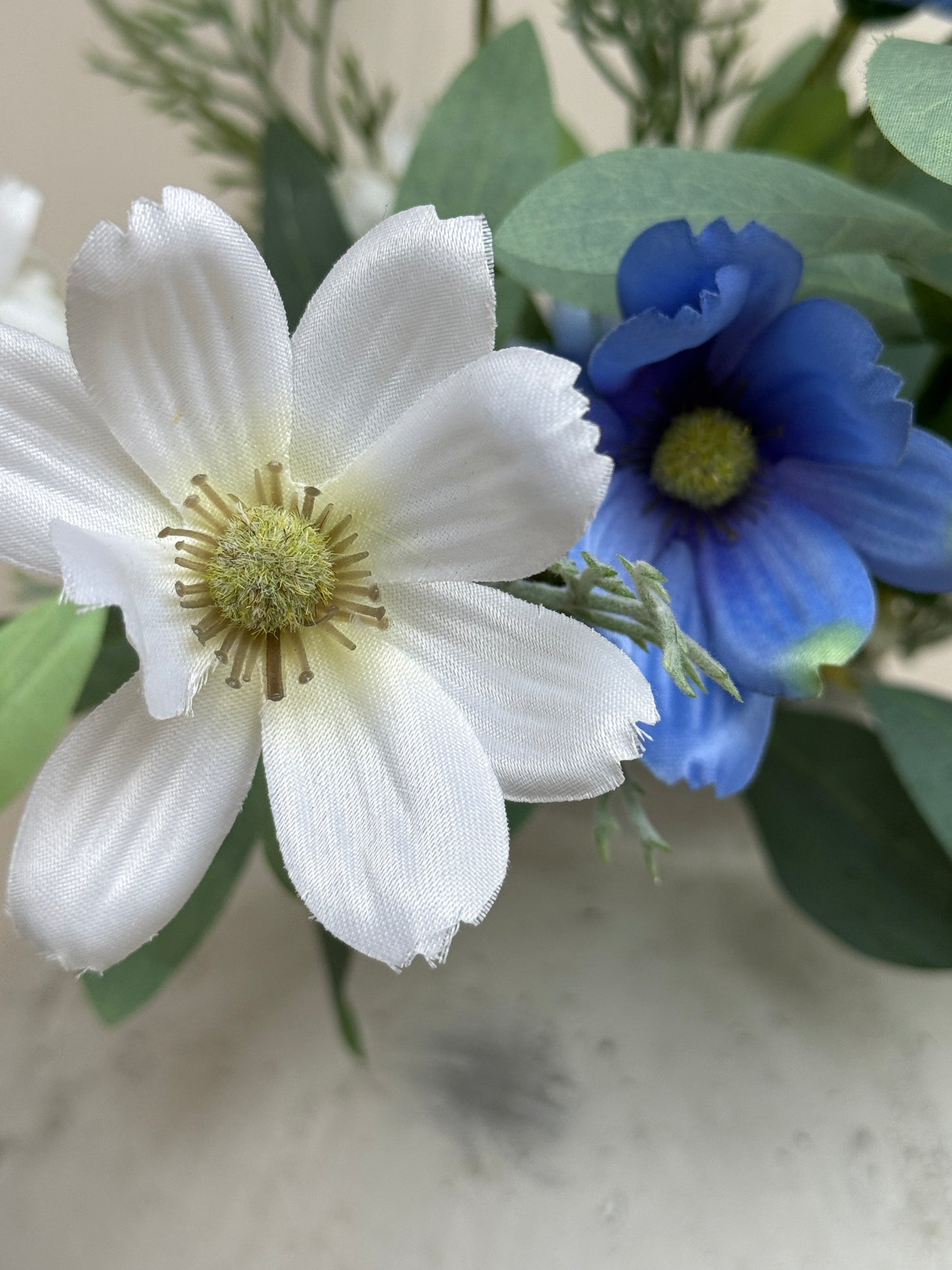 White and Blue Cosmos Bunch