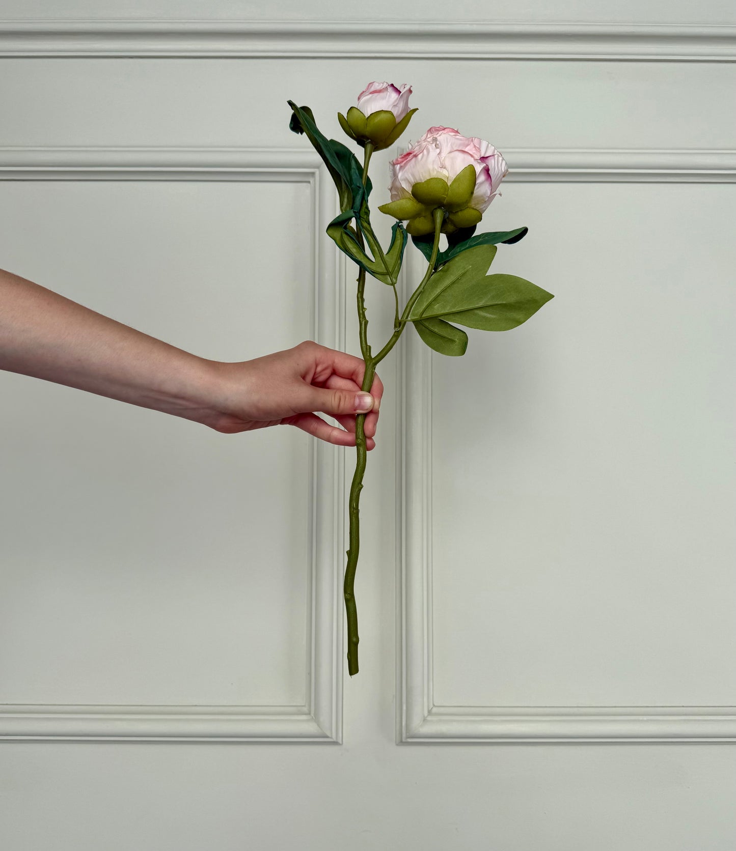 Faux Pink Peony Stem