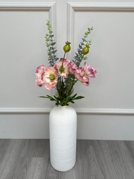 Blush Poppy and Eucalyptus Bunch