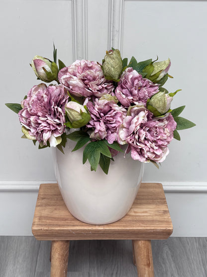 Dried Touch Dusky Pink Open Peony Bunch
