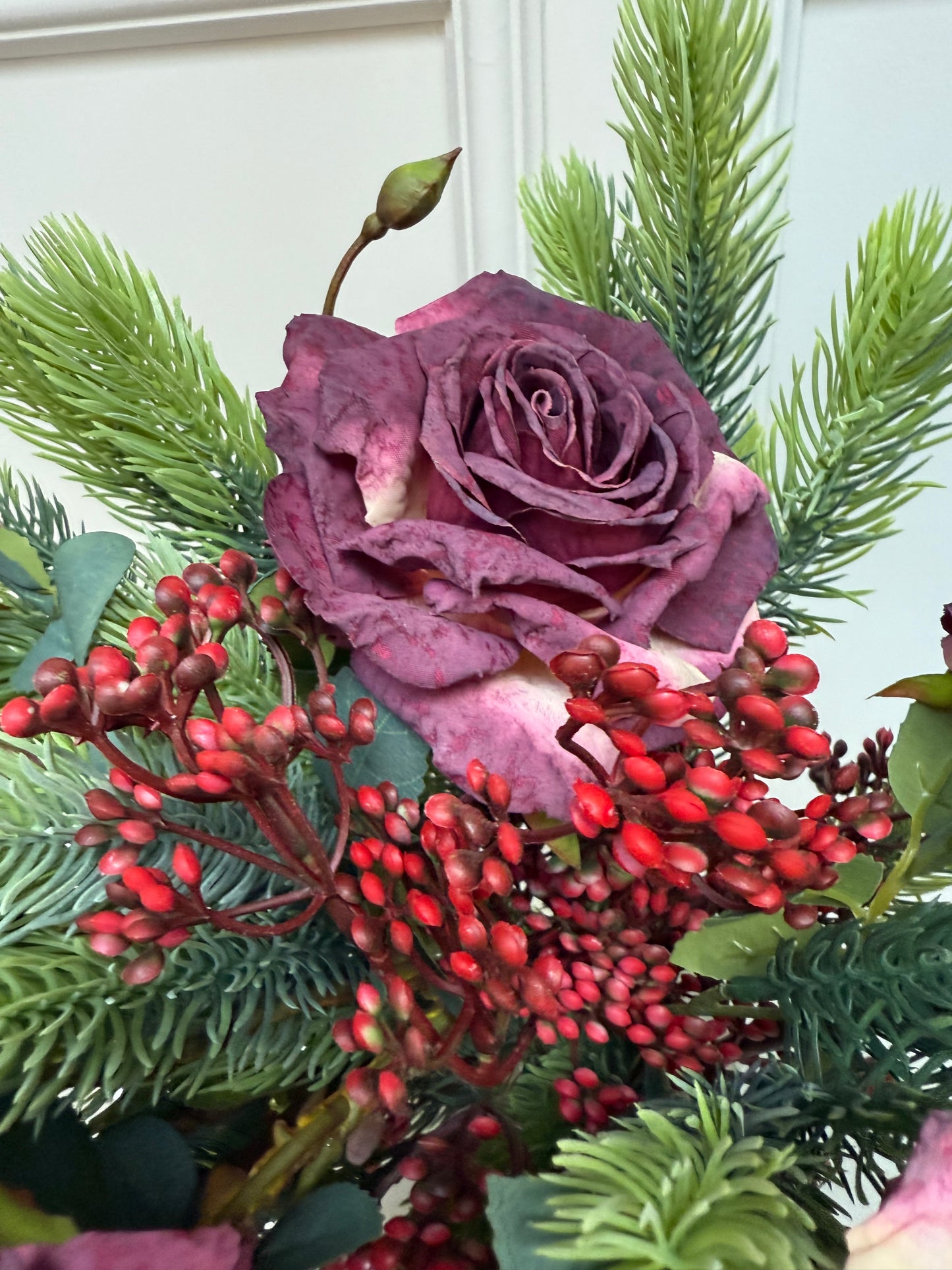 Festive Mulberry Rose Bunch