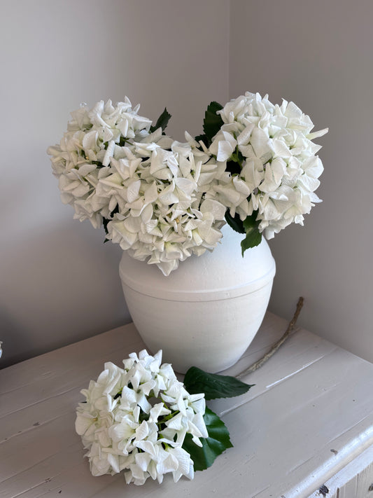 White Real Touch Hydrangea Stem