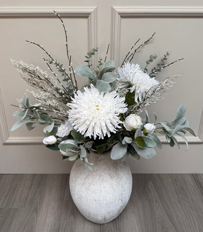 Luxury Winter White Rose and Frost Bunch