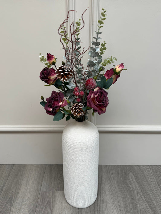 Small Burgundy Winter Rose Bunch