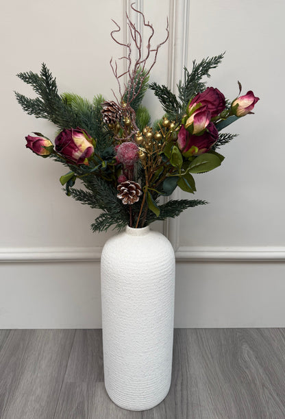 Mulberry Rose and Spruce Bunch