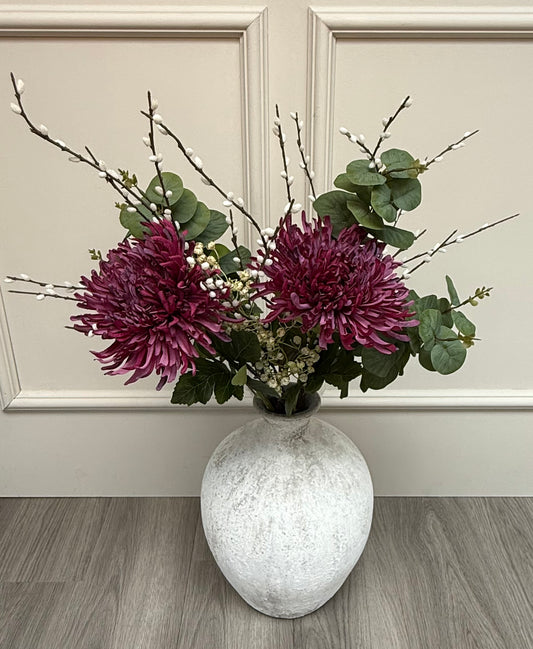 Large Mulberry Floral, Pussy Willow & Eucalyptus Bunch