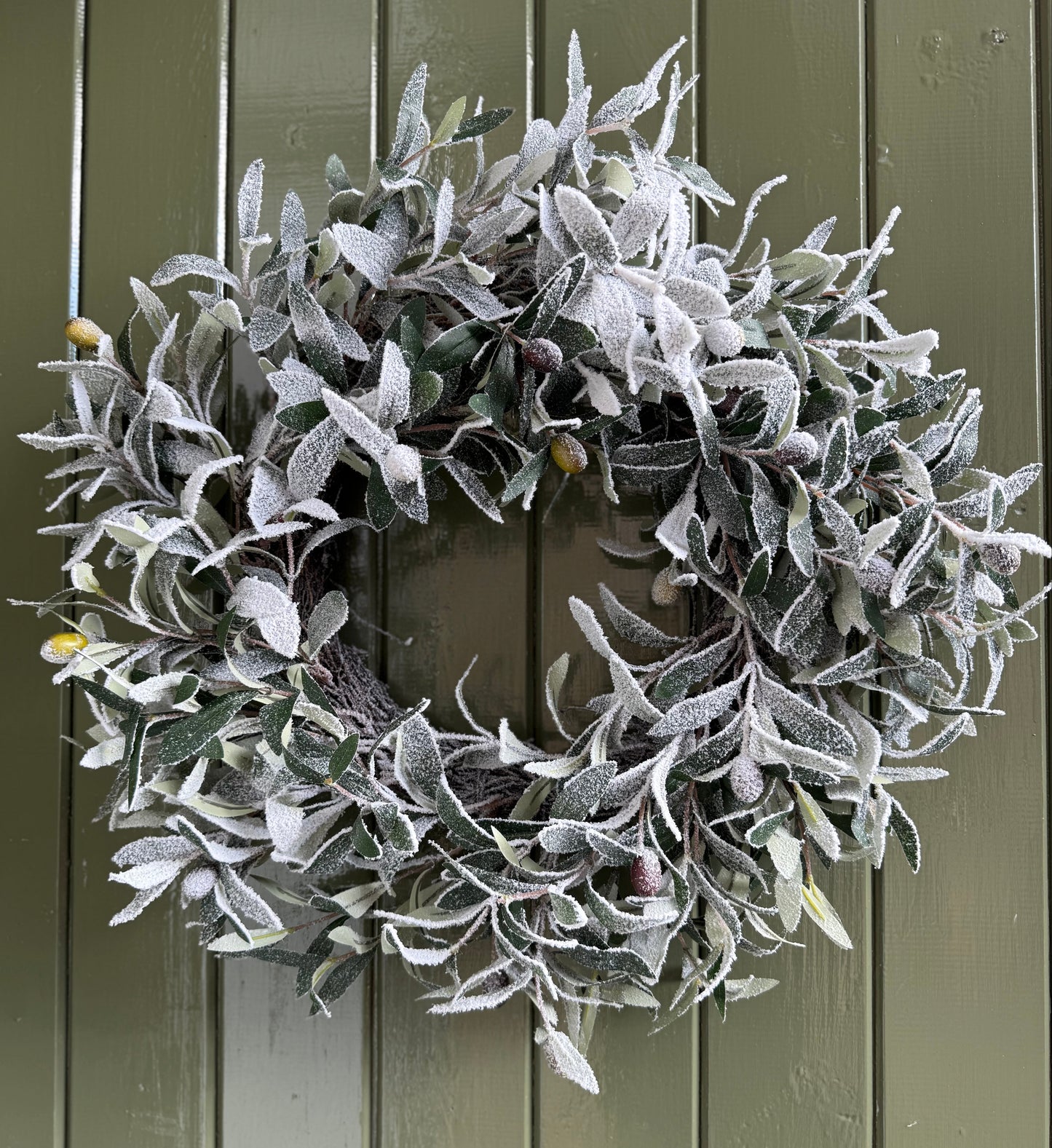 Frosted Olive Wreath