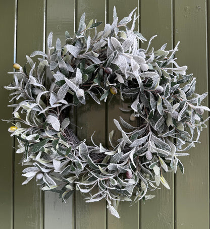 Frosted Olive Wreath