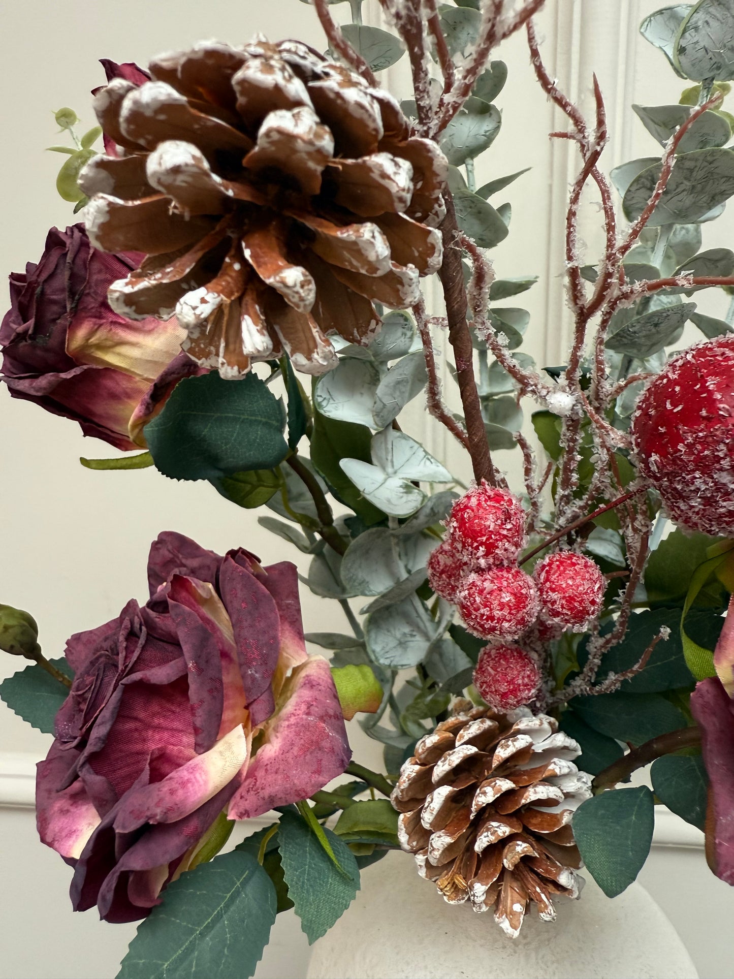 Small Burgundy Winter Rose Bunch