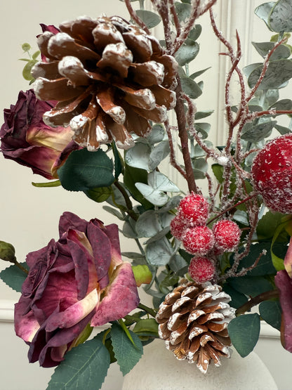 Small Burgundy Winter Rose Bunch