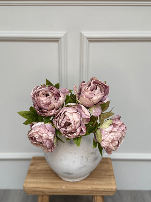 Vintage Mauve Faux Closed Peony Bunch
