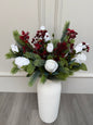 Festive White Rose Bunch