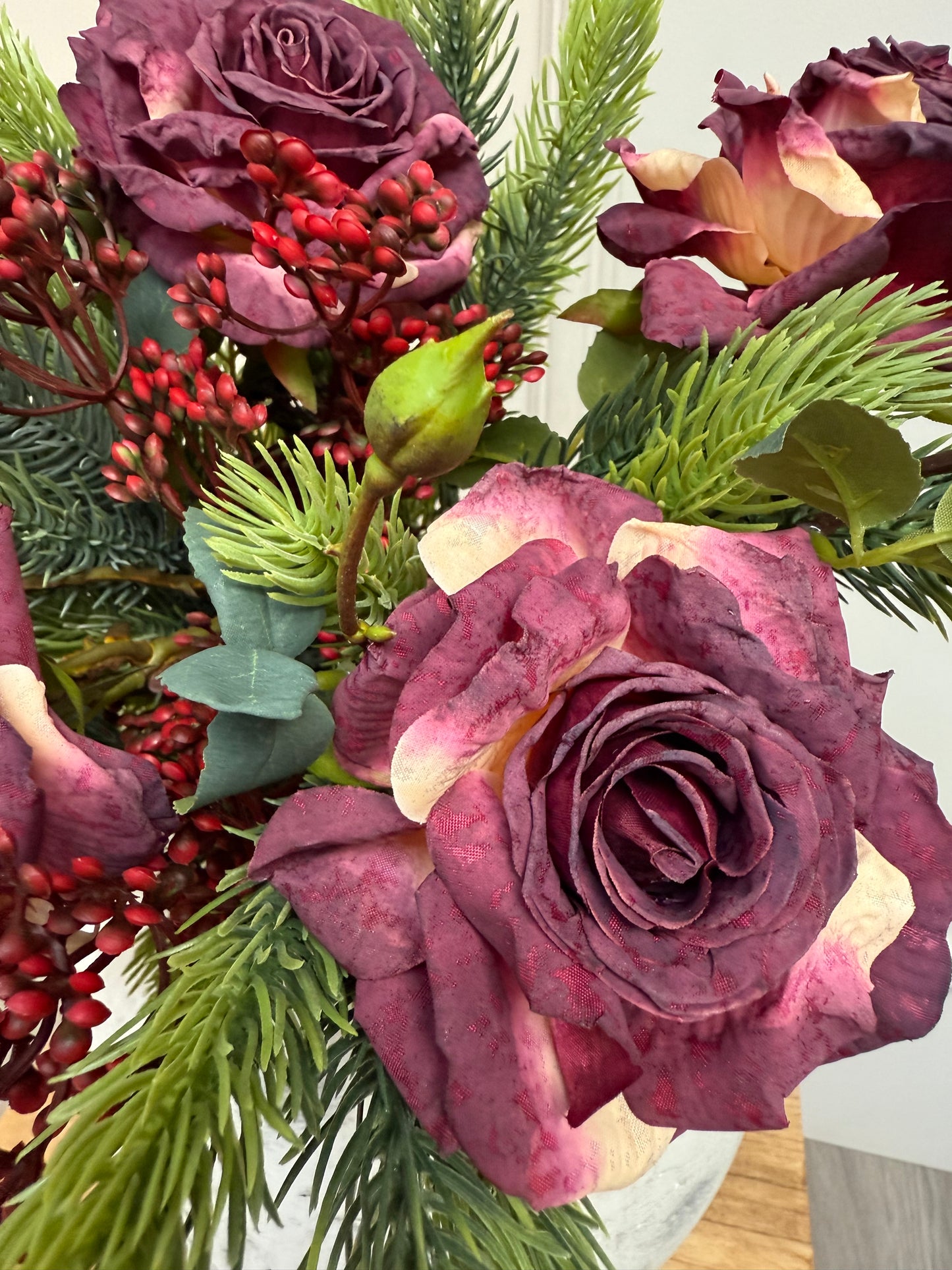Festive Mulberry Rose Bunch