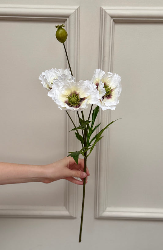 Faux Oriental Poppy - White