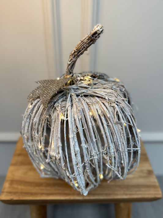Light Up Rattan Pumpkin - Large
