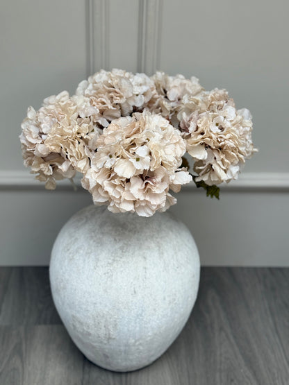 Oyster Dried Ruffle Faux Hydrangea