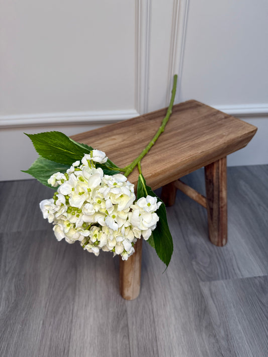 Faux White Hydrangea Stem