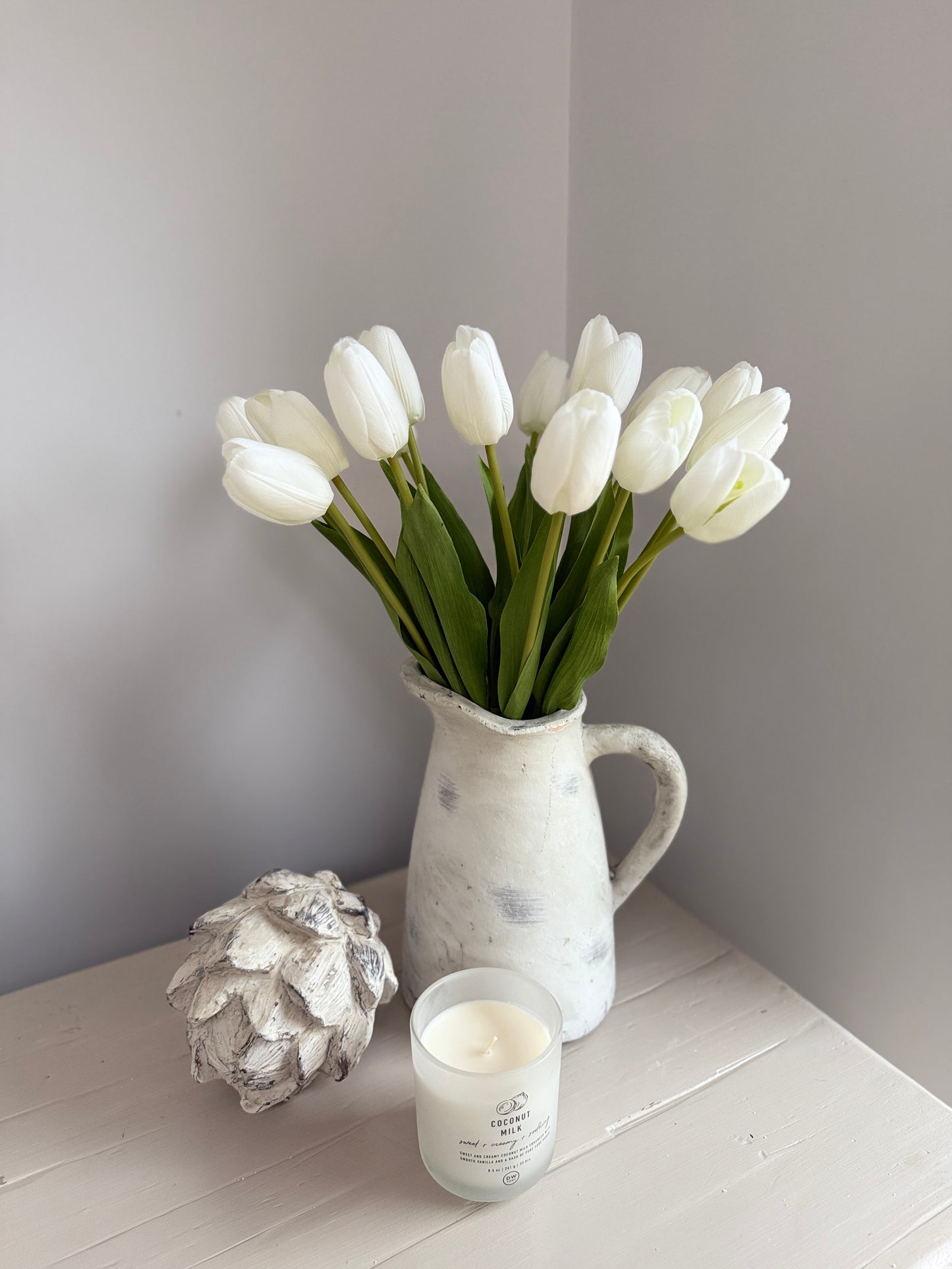 Faux White Tulip Bunch