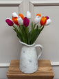 Faux Pink, White and Orange Tulip Bunch